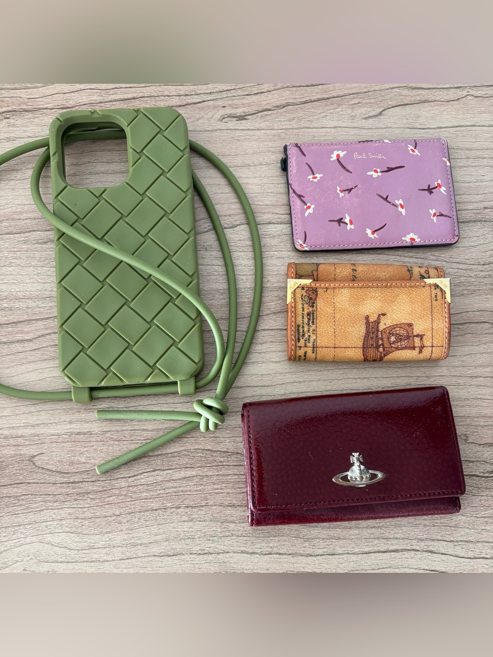 Vivienne Westwood Burgundy Patent Mini Wallet with Orb Hardware